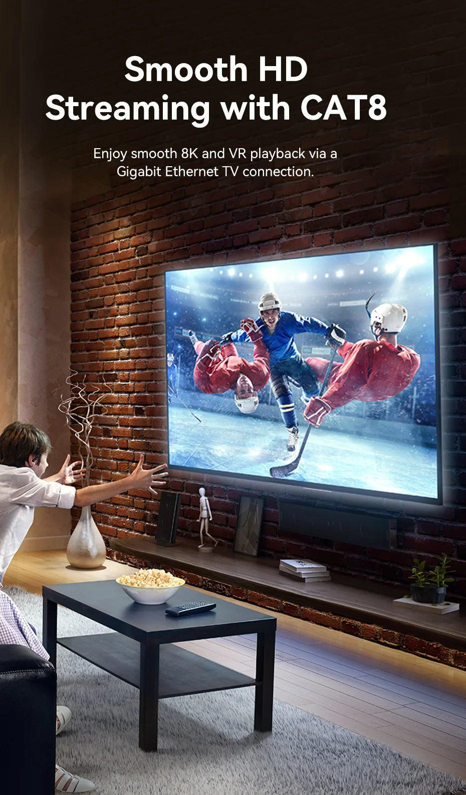 CAT8 Ethernet Cable 40Gbps 2000MHz 360 Degree Rotate CAT 8 Networking Internet Lan Cord for PC PS 4 Router RJ45 Cable