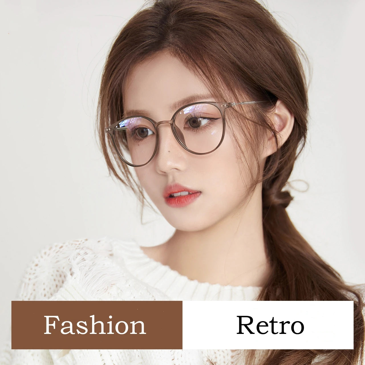 Ultra-light Fashion Flexible TR90 Decorative Retro Round Optical Prescription Eyeglasses Frame Men and Women 90045