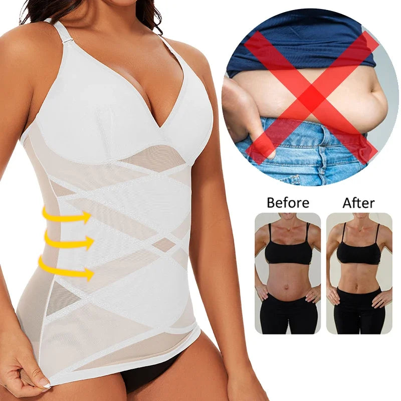 Women Built-In Bra Shapewear Camisole – Tummy Control Slimming Tank Top