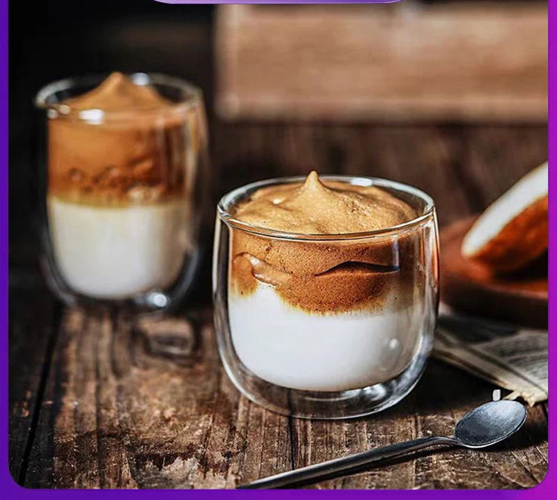 2/4pcs Double Walled Glass Coffee Cup Set Of 240/300ml Cup With Insulated Layer For Latte Cappuccino Heatresist Teacup Milk Mug