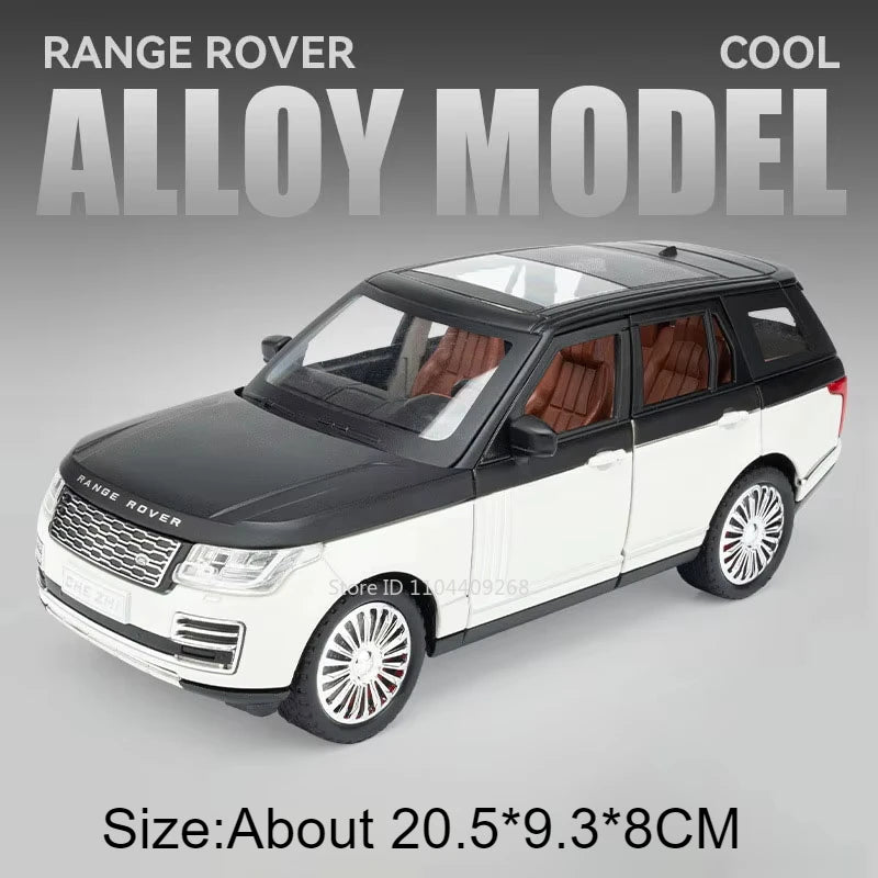 1:24 Scale Land Rover Defender Range Rover Model Car Toy Metal Diecast Sound Light Off Road Vehicles Miniature Models Boys Gifts