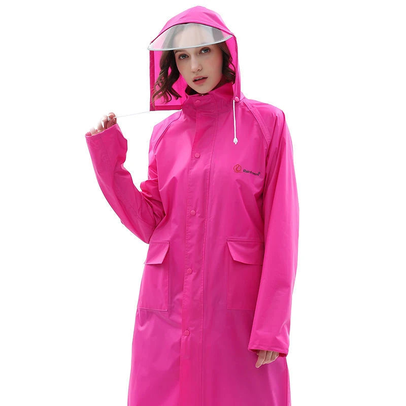 Heavy Duty Waterproof Hooded Rain Poncho for Adults