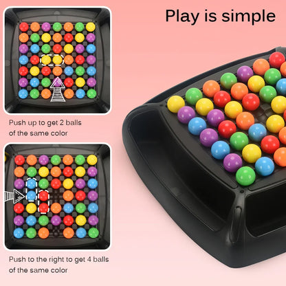 2 Players Small size 16CM Rainbow Ball Matching Brain Game Intelligent Four in a Square Board Game Educational Toys For Kids