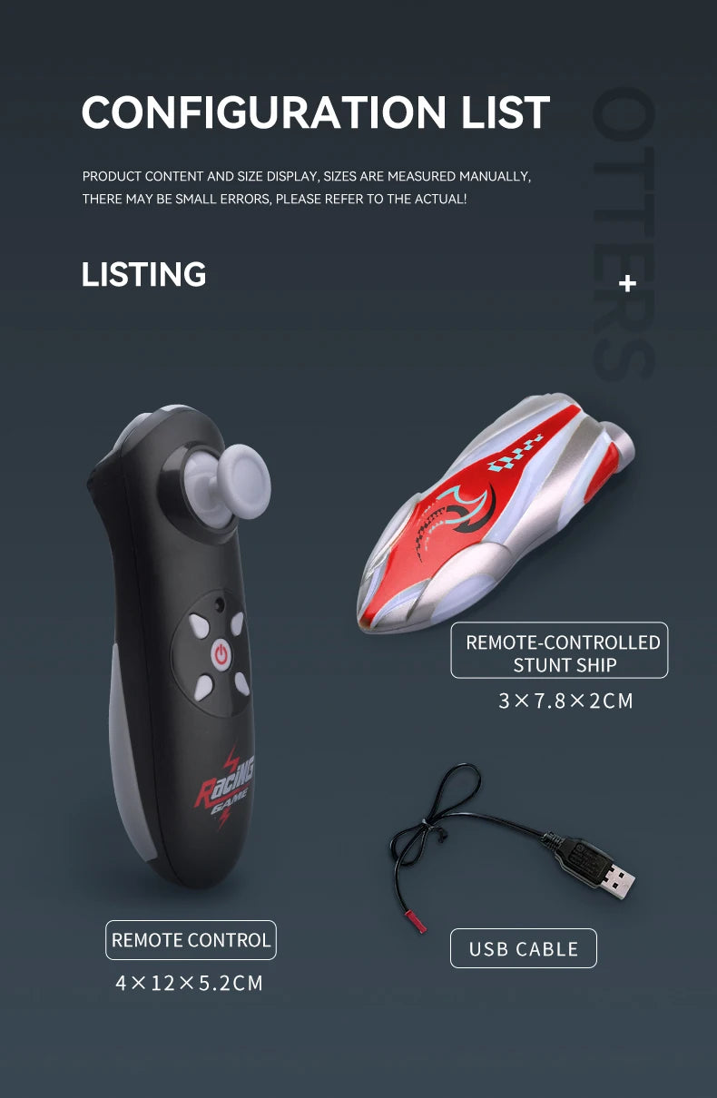 Mini Rc Boat Stunt 360 Degree Radio Remote Controlled High Speed Ship with Led Light Palm Boat Summer Water Toy Pool Toys Gifts