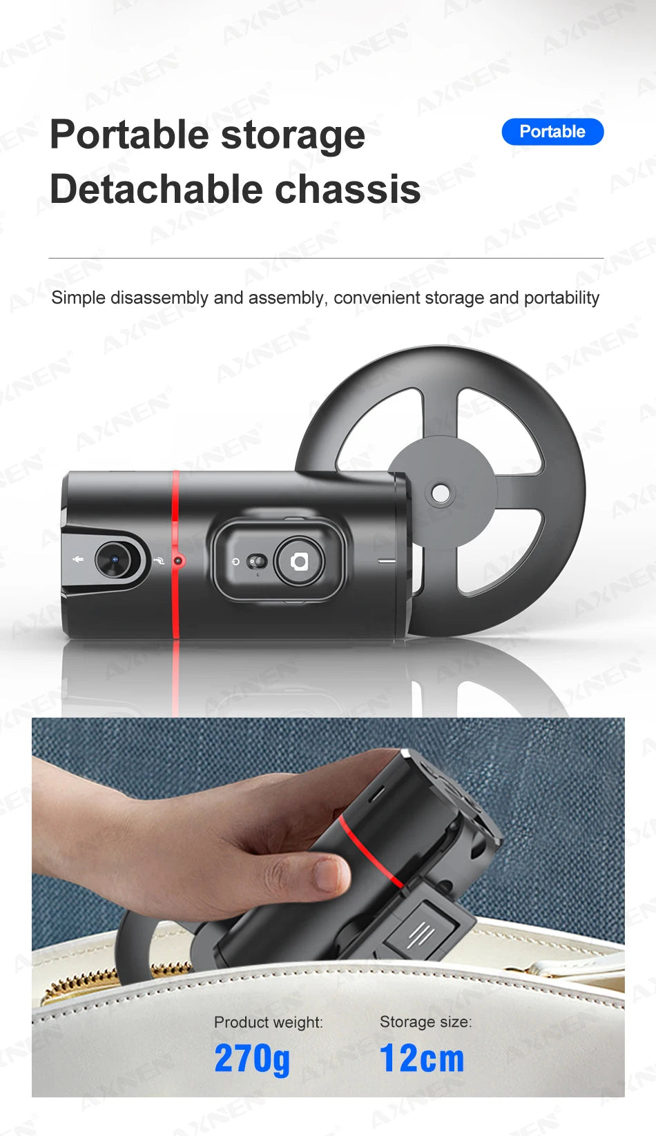 P02 360 Rotation Follow-up Gimbal Stabilizer Monopod Desktop Tracking Gimbal with Remote for Phone Live Photography