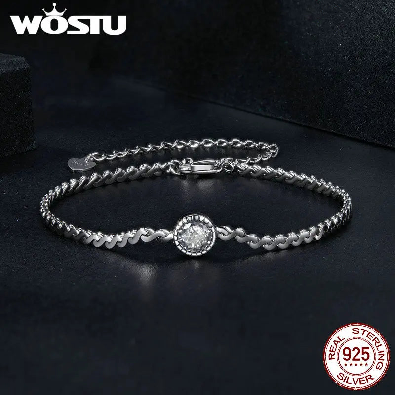 0.5CT Sparkling Moissanite Omega Bracelet For Women Real 925 Sterling Silver Lab Diamond moissanite