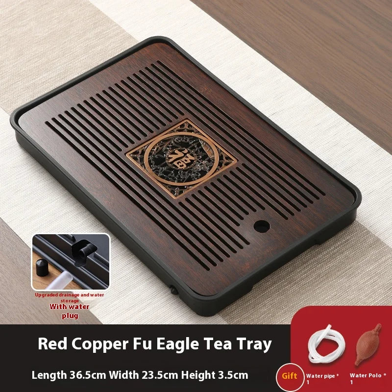 Bamboo Tea Tray Portable Dishes Rectangle Tea Ceremony Chaban Tea Chaban Tea Table Dual Purpose Drainage Water Storage