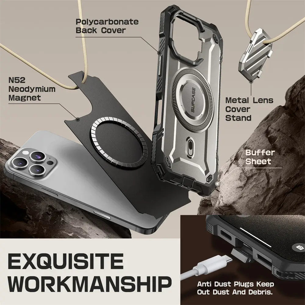 For iPhone 16 Pro Case 6.3" 2024 UB Mag XT Heavy Duty Rugged Strong  Phone Case with Camera Cover