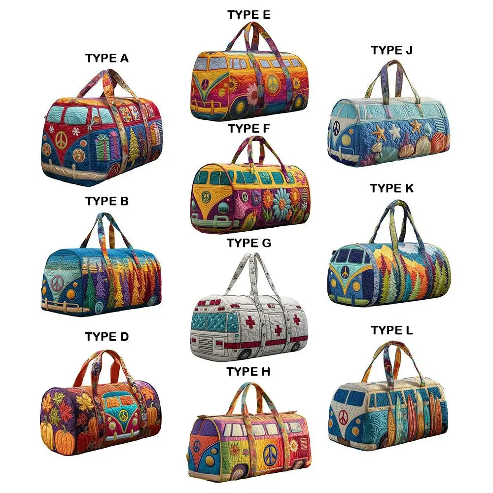 3D Printed Quilted Travel Duffle Bag Boho Overnight Yoga Tote