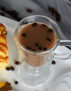 Double Wall Glass Irish Coffee Mug Bubble Tea Milkshake Cup Ice Cream Cup with Handle Milk Fruit Juice Glass Cup