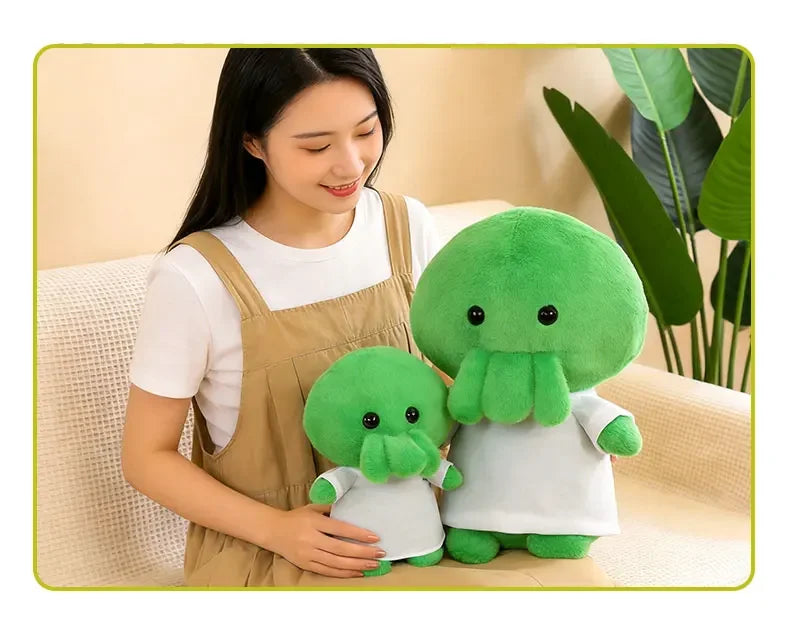 Cute Green Octopus Plush Toy With White Shirt