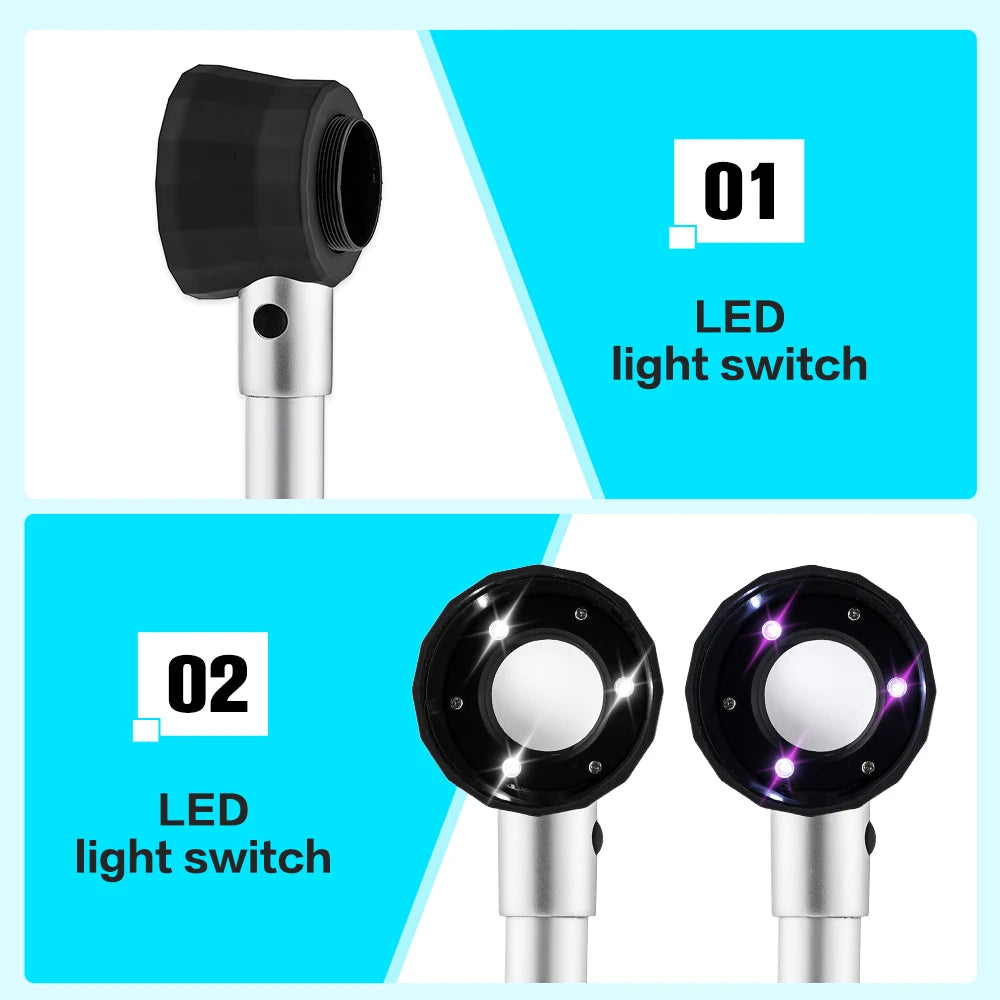30X LED UV Magnifier Loupe with Scale Metal Handheld