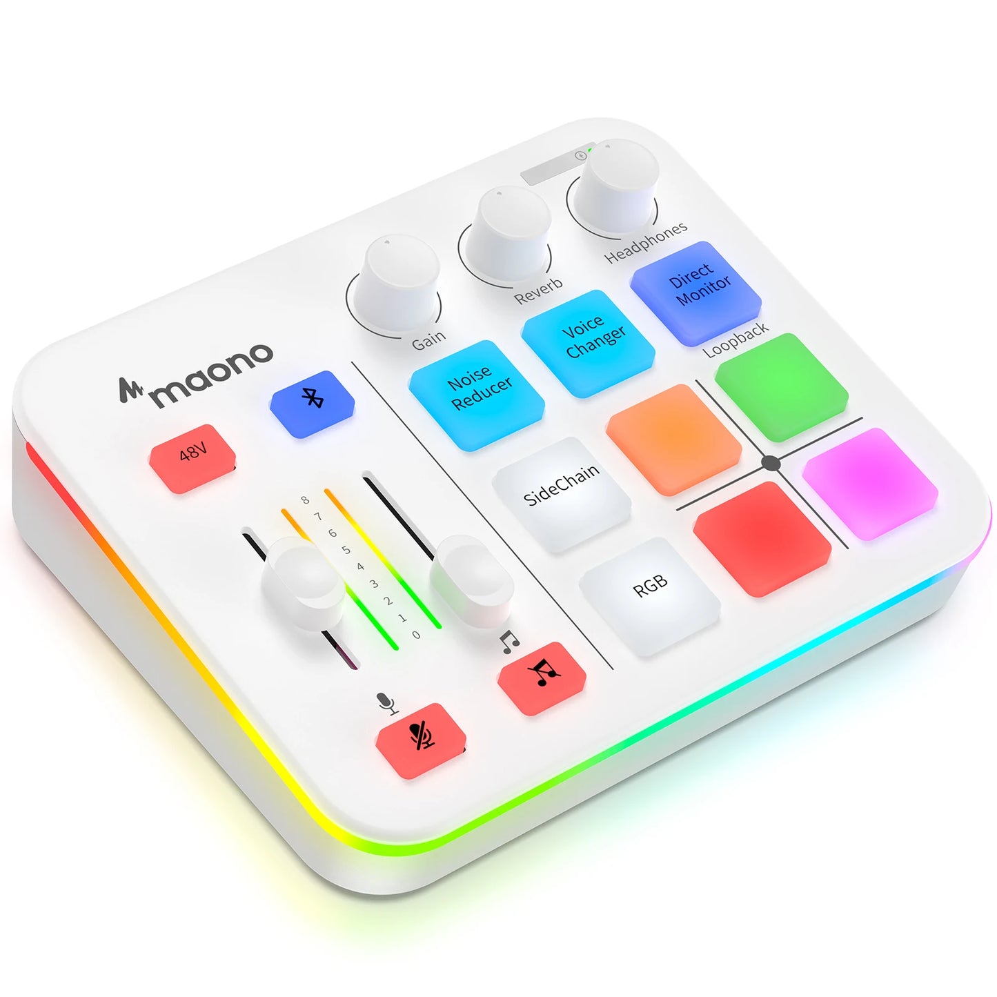 G1 NEO Gaming Audio Mixer,Streaming 4-Channel Custom Sound Effects RGB with XLR Microphone Interface,for GameVoice,Podcast