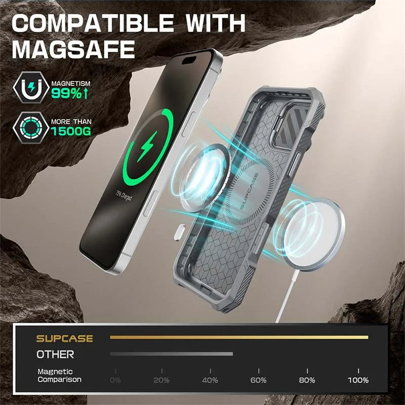 For iPhone 16 Pro Case 6.3" 2024 UB Mag XT Heavy Duty Rugged Strong  Phone Case with Camera Cover