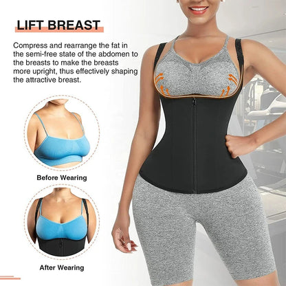 Sweat Waist Trainer Vest Slimming Corset for Weight Loss Body Shaper Sauna Suit Compression Shirt Belly Girdle Tops Shapewear