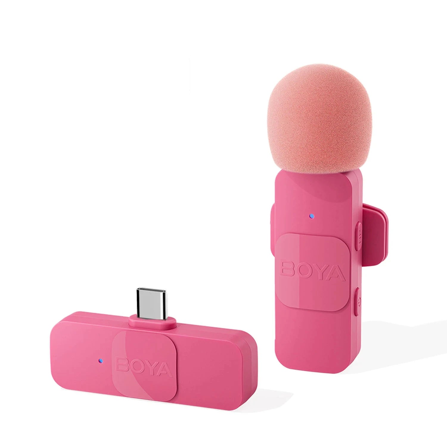 BY-V2-P Wireless Lavalier Microphone Portable Audio Video Recording Mini Mic for iPhone Android Vlog Gaming Phone Mic