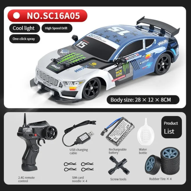 1/16 2.4G Racing Rc Cars Drift Car Mustang GTR Electric 4WD High Speed Remote Control Drift Toys for  Gifts