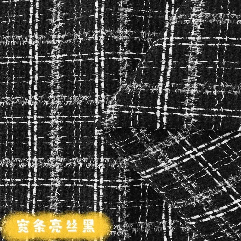 0.5M/1M/2M/3M High Quality fiber plaid woven tweed fabric for garment DIY coat clothing sewing quilting Cloth by the meter