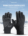 Winter Outdoor Warm Gloves Black Touchscreen Anti-slip Waterproof Bag Cycling Skiing Mountaineering Motorcycle Gloves Men