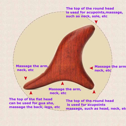 1 PC Neck Foot Wood Trigger Point Massage Gua Sha Tools,Home Gym Professional Wooden Therapy Massage Tool for Back Leg Hand Face