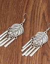 Statement Bohemian Vintage Ethnic Big Round Drop Earring Long Carved Flowers Drop Earrings For Women