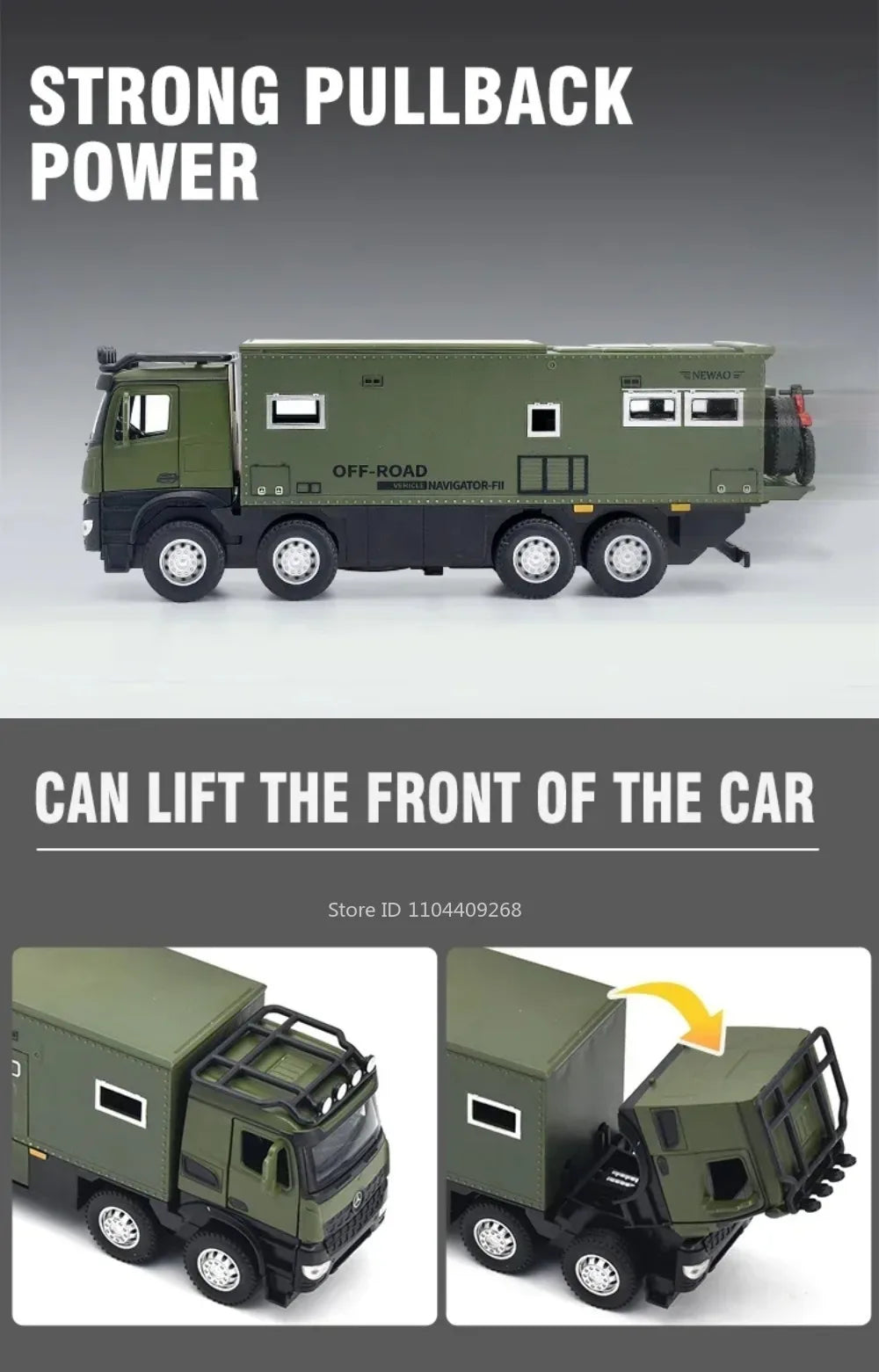 1:24 NOMADISM Raptor F150 RV Alloy Model Car Toy Metal Diecast Miniature Off Road Vehicle Models Sound Light Toys For Gifts