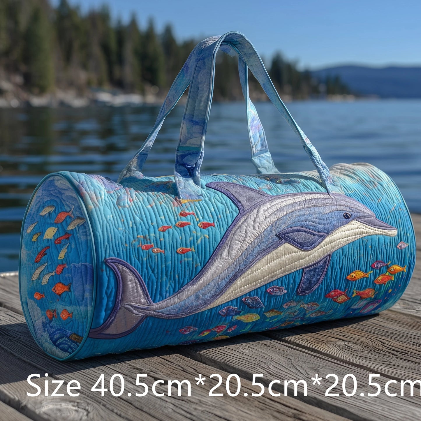 Trendy Handmade Quilted Fishing Gear Bag Bass Fish 3D Printed Duffle Bag Weekender Bag for Men Fisherman Gift Outdoor Adventures