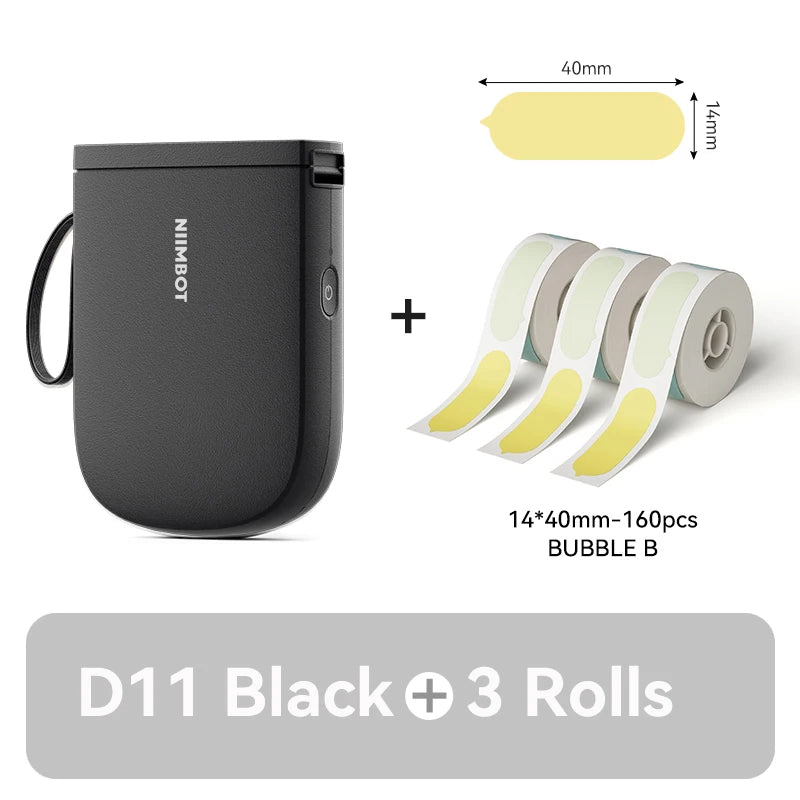 D11 Mini Thermal Label Printer 300DPI, Bluetooth Wireless Sticker Maker Portable Inkless Label Printer for Home & Office