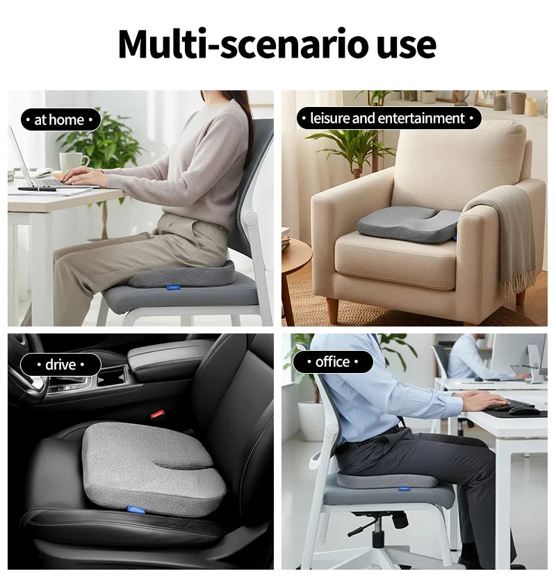 Tailbone Sciatica Back Pain Relief Comfort Office Chair Car Seat Cushion Non-Slip Orthopedic Memory Foam Coccyx Cushion
