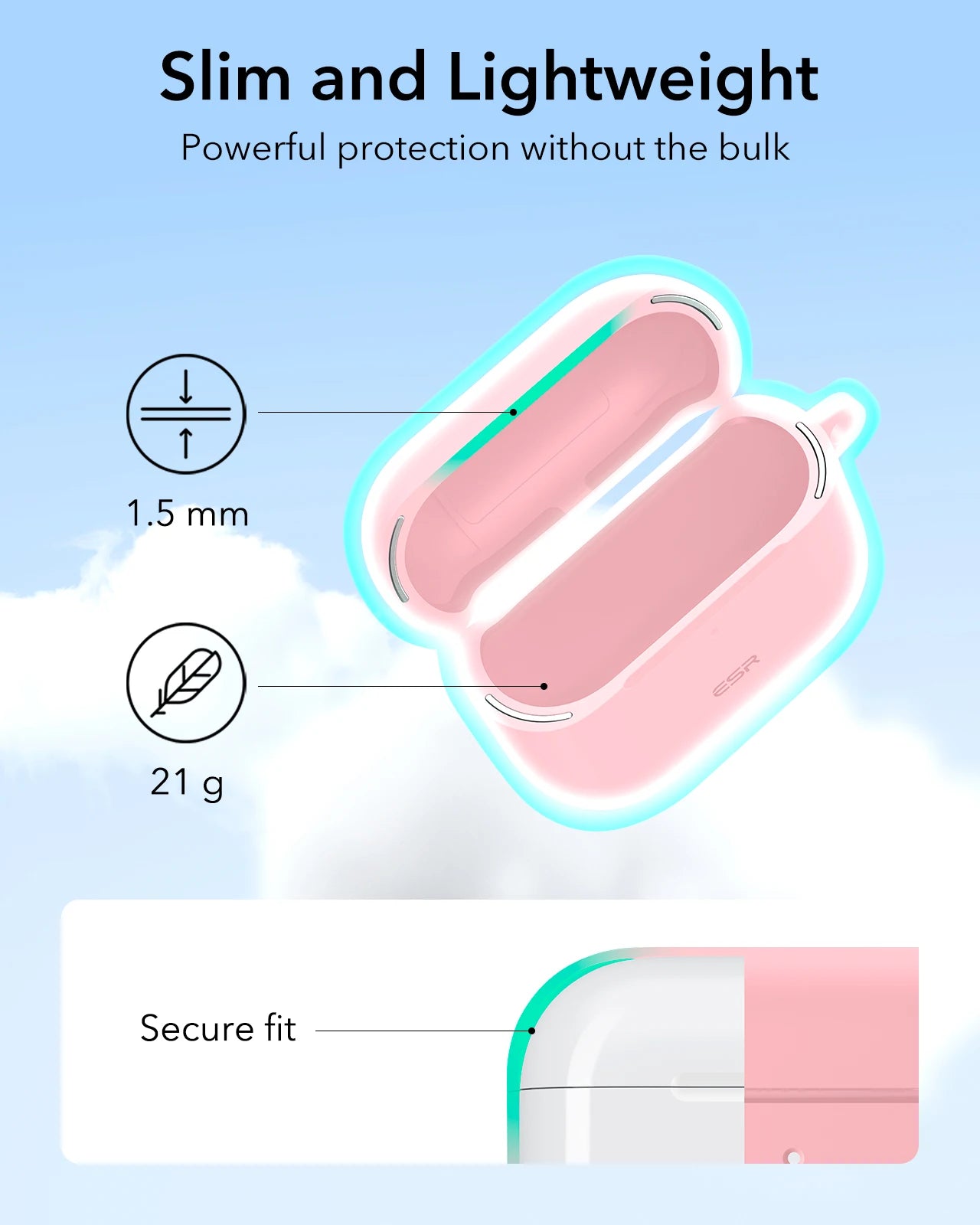 AirPods 4th Generation (2024) Case HaloLock with MagSafe Earphone Protection Cover for AirPods Pro 2nd/1st Gen(2023）