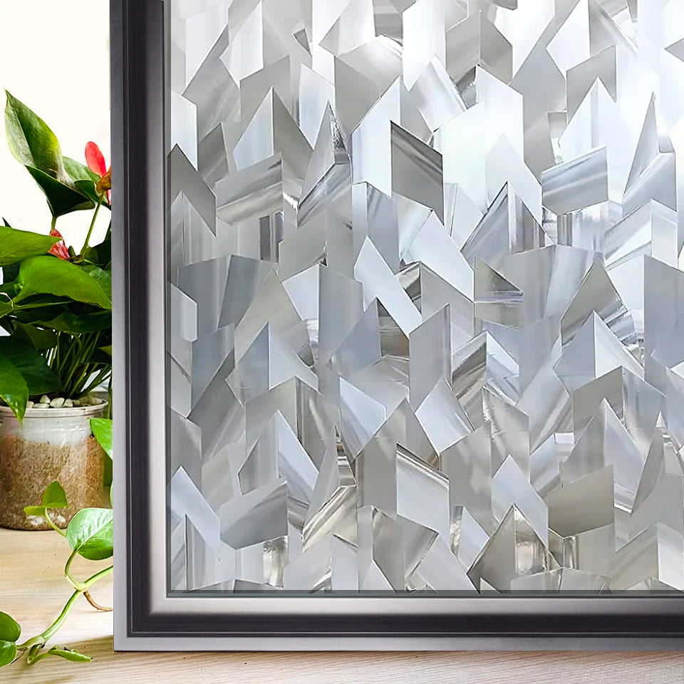 Privacy Window Films No Glue Static Adhesive Glass Film for Decorative Bathroom Living Room Kitchen Rental Apartment Rainbow