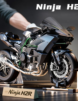 1:9 Kawasaki H2R Ninja With Spray Alloy Motorcycle Model Toy Vehicle Collection Sound and Light Off Road Autocycle Toys Car