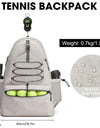 Tennis Bag Portable Tennis Backpack Large Capacity Ball Pack Racket Storage Daypack Outdoor Pickleball Bag with Shoe Compartment