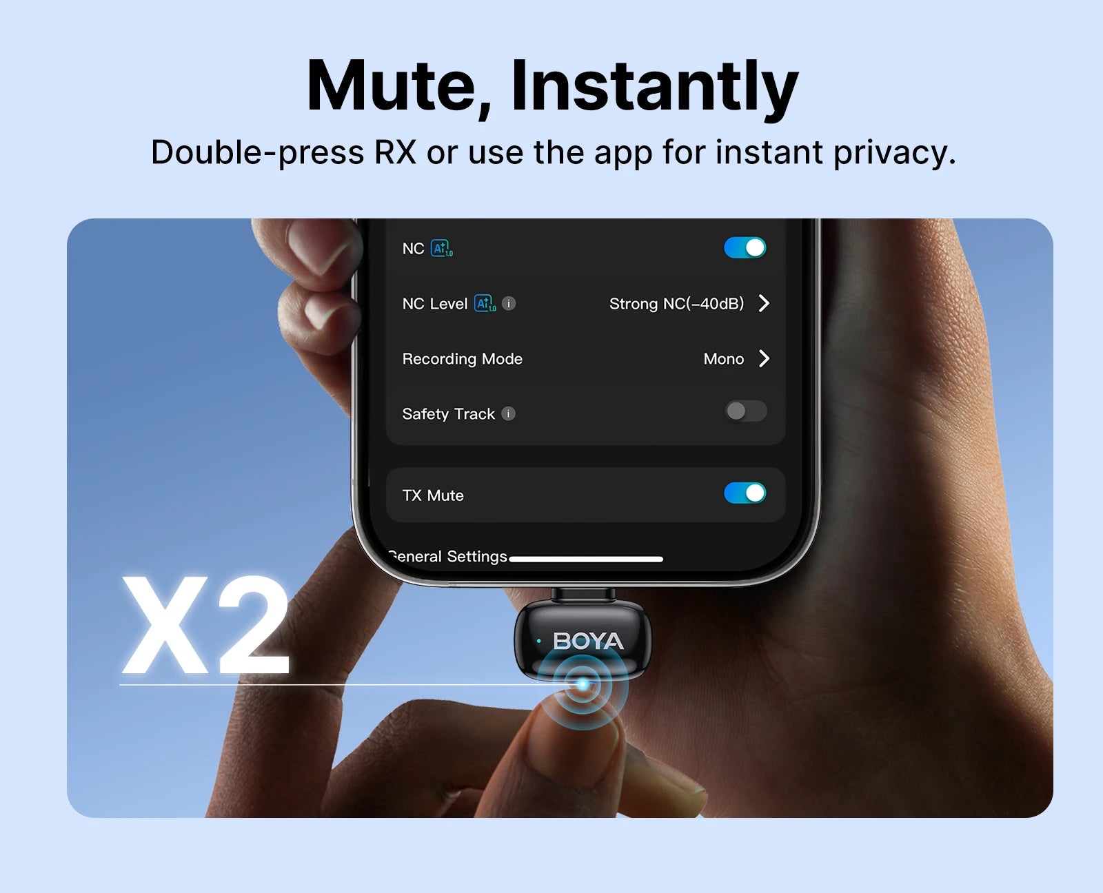 Mini 2 Wireless Lavalier Lapel Mini Microphone Noise Reduction for iPhone 6-17 USB-C Android SmartPhone PC Live Streaming