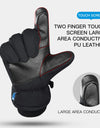 Winter Warm Mountain Snowboard Gloves Men Women Cold Snow Skiing Mittens Waterproof Snowmobile Handschoemen Black M L XL