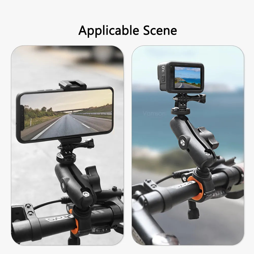 for Gopro Accessories Handlebar Mount with 360 Degree Rotation Adjustable Clamp Holder for Gopro DJI Insta360 Smartphones