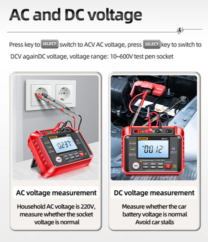 Digital Megohmmeter Meters Insulation Earth Resistance Meter Tester Cable High Voltage Voltmeter Resistor Meter Tool