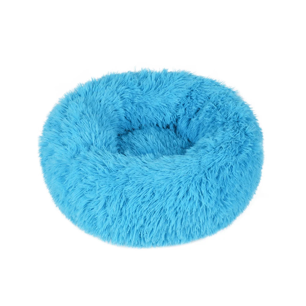 Plush Donut Dog Bed Washable Pet Cushion