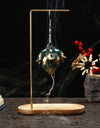 Creative Ceramic Lotus Incense Burner Set Smoke Backflow Lotus Seed Head Incense Holder with Wooden Incense Tray Home Decor