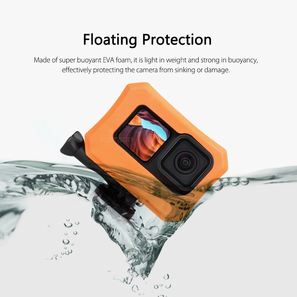 Orange Floaty Case for GoPro Hero 12 11 10 9 Black Camera Accessories Diving Floating Protective Cover for Go Pro 10 9 8