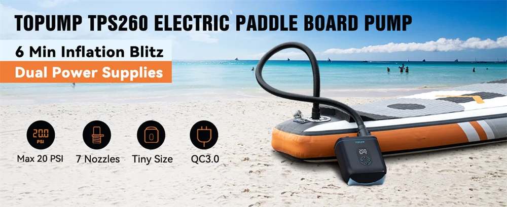 Electric Kayak Accessories PVC Inflatable Boat SUP Pump 20PSI 4000mAh Stand Up Paddle Board for Tent Mattress Wing Kite