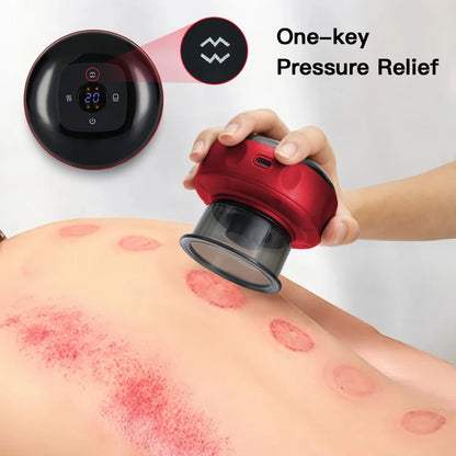 Recharge Electric Vacuum Cupping Therapy Set Skin Scraping Massage Guasha Wireless Slimming Body Fat Burner 6/12 Level Cupping