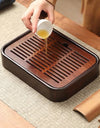 Tea Tray Household Small Dry Brewing And Draining Tea Set Office Tea Table Bamboo Tray Drainage Tea Tray Storage Tray