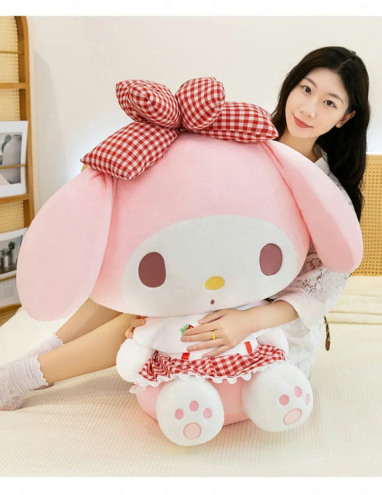 Kawaii 60cm Melody Plush Toy Sanrio Stuffed Doll Anime Soft Pillow Cute Gift Kids Birthday Xmas Plushie Stuffed Animal