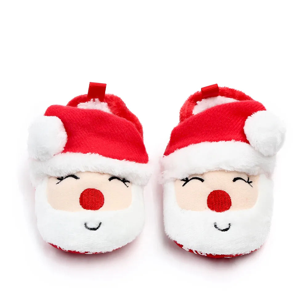 Shoes for Winter Christmas  Shoes Cute Santa for Boys and Girls 11CM/12CM/13CM 0-12 Months Warm Lining Inside Soft