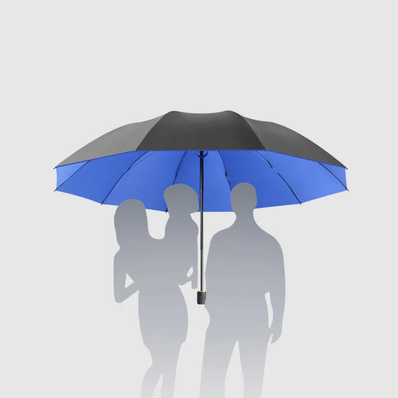 Triple fold folding umbrella, windproof reinforced thick business umbrella for both men and women, dual-use umbrella for rainy a