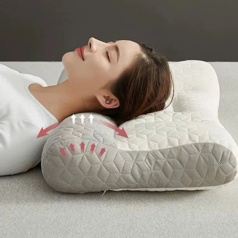 Natural Rubber Pillow Anti Traction Cervical Neck Pillow Soft Elastic Sleeping Pillows Sleep Position Orthopedic Pillow