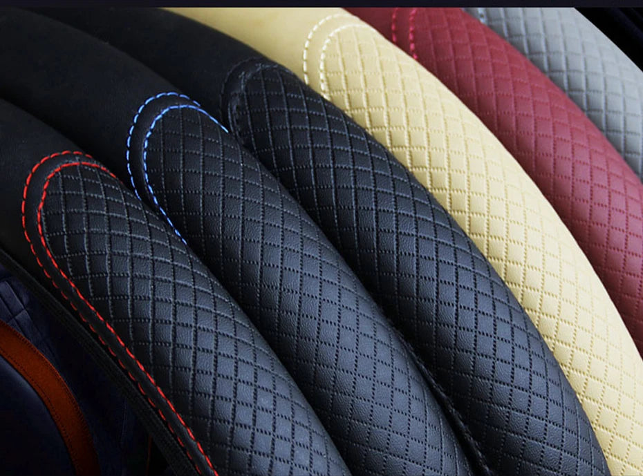 Universal Microfiber Leather Car Steering Wheel Cover 37CM 39CM