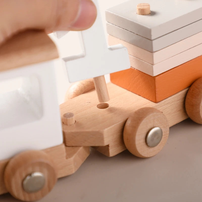 Wooden Train Birthday Toy  Montessori Toys Baby Educational Toys  Wooden Trolley  Baby Learning Toys  Number Of Wood Baby's Toys