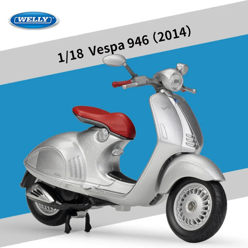 Diecast Vespa Classic Scooter Model 1 to 18 Scale